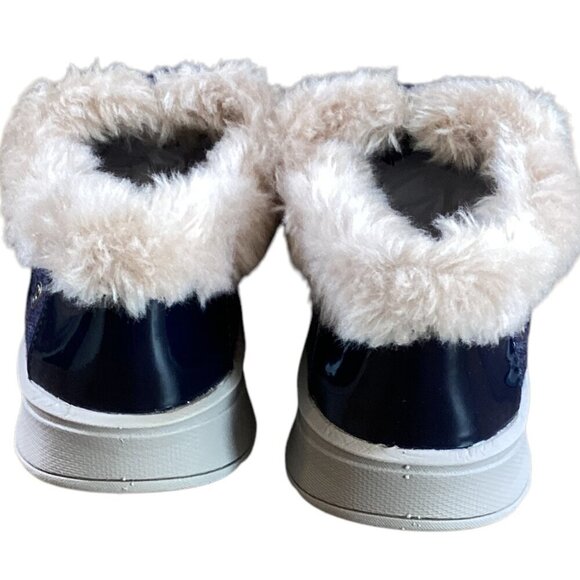 BZees Golden Zip Bootie Faux Fur Accent Sz 9-9.5 Navy Blue #74R - Picture 7 of 9